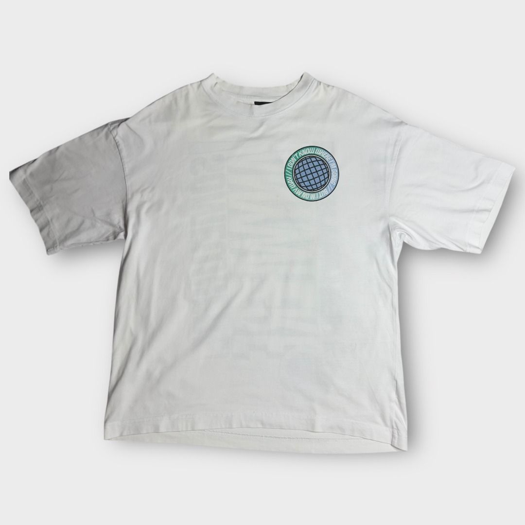 H&M Oversized Fit White T-Shirt (Category: Tshirts & Polo Shirts ) located in Rizal. Submitted by thebargainbin. (Listing ID 1460725391, Image 1). Description: H&M Oversized Fit White T-Shirt Shoulder Width: 23 inches Chest Width: 21 inches Length: 26.5 inches Best Fits: Medium Size on Tag: M Condition: Pristine Issues: small stain near print Price: 149 - Color may vary due to lighting - Re-evaluate the description and photos before buying - Item