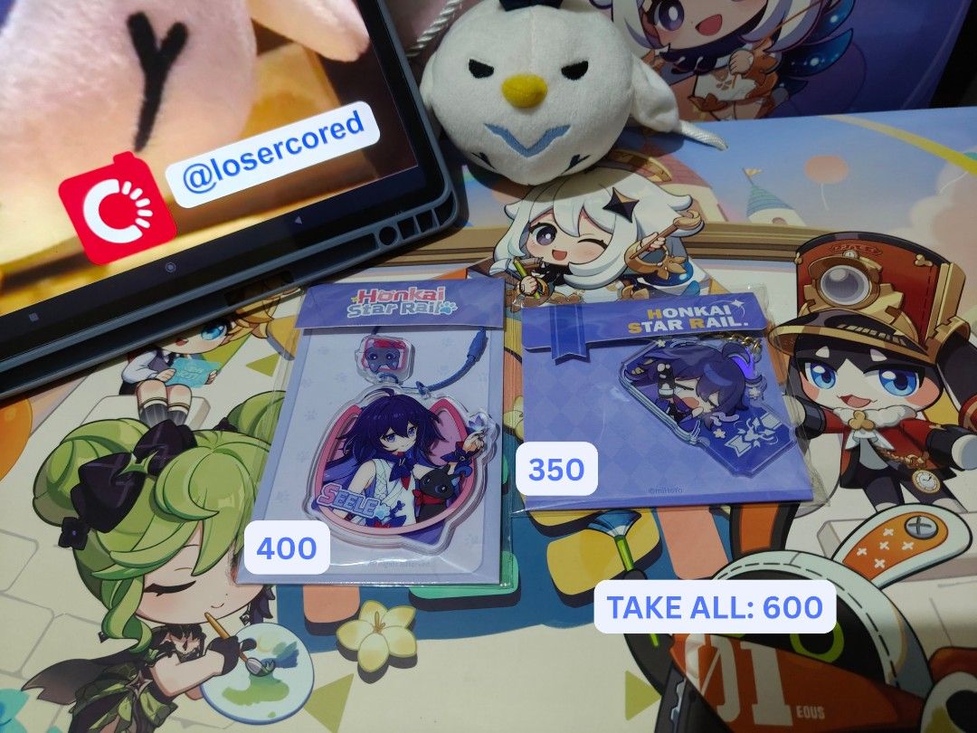 Honkai Star Rail Seele Keychains Bundle/Set (Category: Character Goods) located in Manila. Submitted by losercored (Listing ID 1460762064, Image 1). Description: - Official Honkai Star Rail Acrylic Keychains - Seele Neko Keychain: P400 - Seele Chibi Keychain: P350 - Bundle Price (Both): P600 First owner of these items and have never been opened. ALL PRICES ARE FIXED. NOT ENTERTAINING LOW BALLERS 🚫 MOP: Bank Transfer & Gcash MOD: JNT & Lalamove C