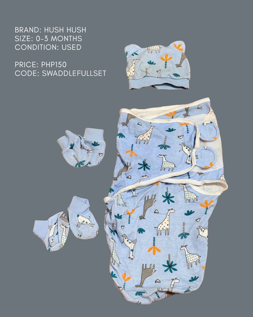 Hush Hush Baby Swaddle Set (Category: Babies & Kids Fashion) located in Manila. Submitted by judyarmenta (Listing ID 1460864372, Image 1). Description: .