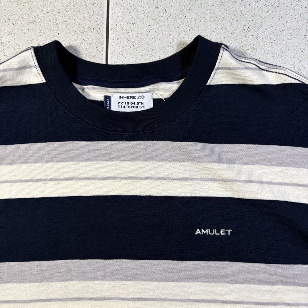 INHERE JP "Amulet" Striped Pullover Swearer in Blue (Category: Coats, Jackets and Outerwear) located in Manila. Submitted by yama_archive (Listing ID 1460855462, Image 3). Description: INHERE JP "Amulet" Striped Pullover Swearer in Blue Dimes (inches starting from 0) — - Size on tag: M (can fit up to XXL) - Width: 28.5 - Length: 30.5 - Shoulders: 26 - Sleeves: 26 - Fabric: Cotton ₱1300 Issues: ❌ Condition: 10/10 Color Rate: 10/10 *Color might be 