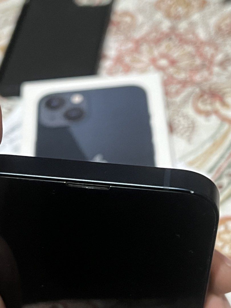 Iphone 13 (Category: iPhone 13 Series) located in Angeles City. Submitted by joaquinparungao (Listing ID 1460855824, Image 3). Description: For sale ‼️ Iphone 13 Midnight 128gb 84bh Z/pa Variant Any sim will do W/ Original box, Case, Receipt honest issue: Slight paint chips, small dent 16,499 loc: Angeles City.