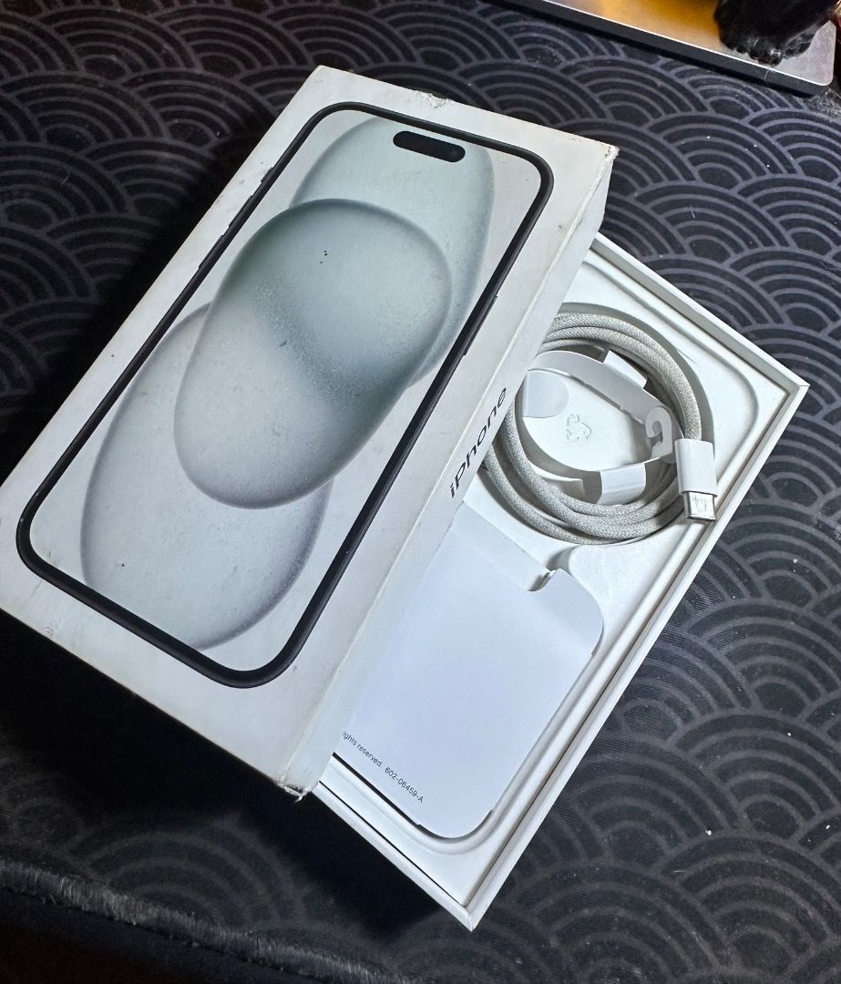 iPhone 15 128gb For Sale (Category: iPhone 15 Series) located in Angeles City. Submitted by 1nonlyzen (Listing ID 1460830691, Image 2). Description: iPhone 15 128gb (Black) Helping a friend ✅No Camera Paint Chips ✅Working Face ID and True Tone ✅Factory Unlocked ✅Minimal Dents ✅128GB ✅87% Battery Health ✅NTC Approved (ZP/A) ✅OPENLINE all sims compatible Inclusion : WITH BOX, UNIT, CASE, AND CORD.