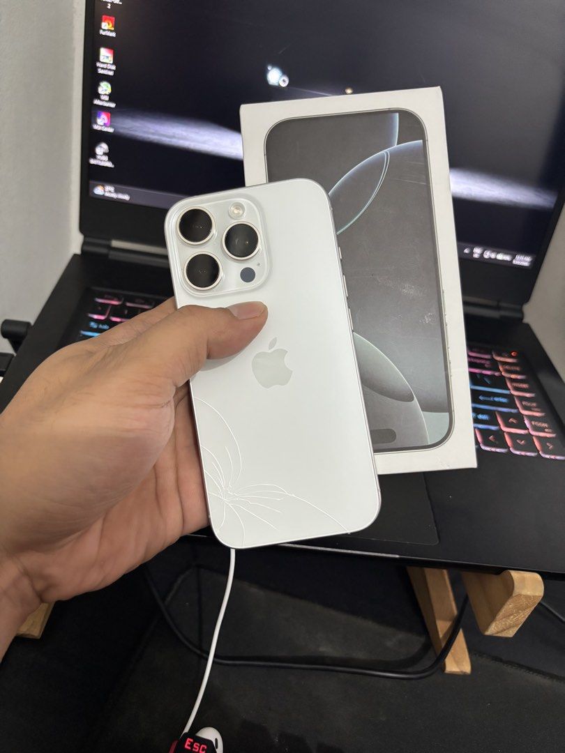 Iphone 16 pro 256gb (Category: iPhone 16 Series) located in Quezon City. Submitted by enigma_1205 (Listing ID 1460741706, Image 2). Description: For sale only. Pls read details. last price posted. fixed price na po. Presyong 128gb na po. Iphone 16 pro White titanium 256gb 93% battery health ZD/A global/Eu variant NTC approved Factory unlocked Issue: backglass. Not affecting any performance. Case lang katapat. Smooth to the touch padin yung back. 