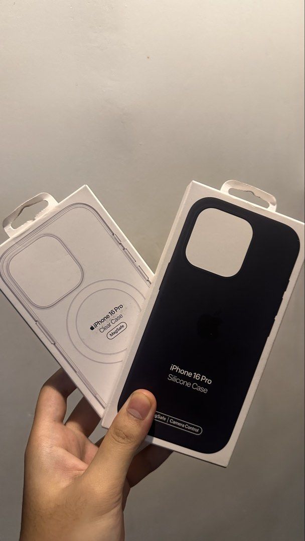 iPhone 16 Pro and 16 Pro Max Cases (Category: Cases & Sleeves) located in Paranaque City. Submitted by namastemaster (Listing ID 1460843364, Image 2). Description: FOR SALE — iPhone 16 Pro and Pro Max Cases BRAND NEW & SEALED — NEVER USED iPhone 16 Pro — ₱1,000 each • Clear Case with MagSafe • Black Silicone Case with MagSafe (Sold) iPhone 16 Pro Max — ₱1,200 each • Denim Silicone Case with MagSafe • Plum Silicone Case with MagSafe • Stone Gray S