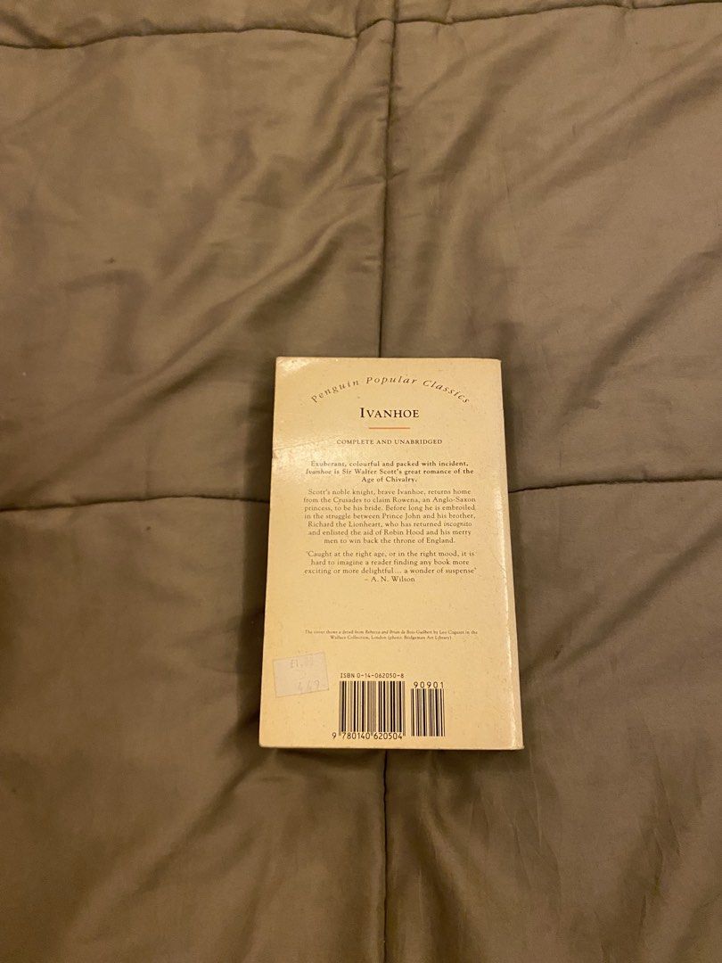 Ivanhoe by Sir Walter Scott Penguin Popular Classics (Category: Storybooks) located in Caloocan City. Submitted by lienzonius (Listing ID 1460734218, Image 3). Description: - Classic novel: Ivanhoe by Sir Walter Scott - Edition: Penguin Popular Classics - Condition: Complete and unabridged - Genre: Historical Fiction - Perfect for: Fans of classic literature and historical adventures.