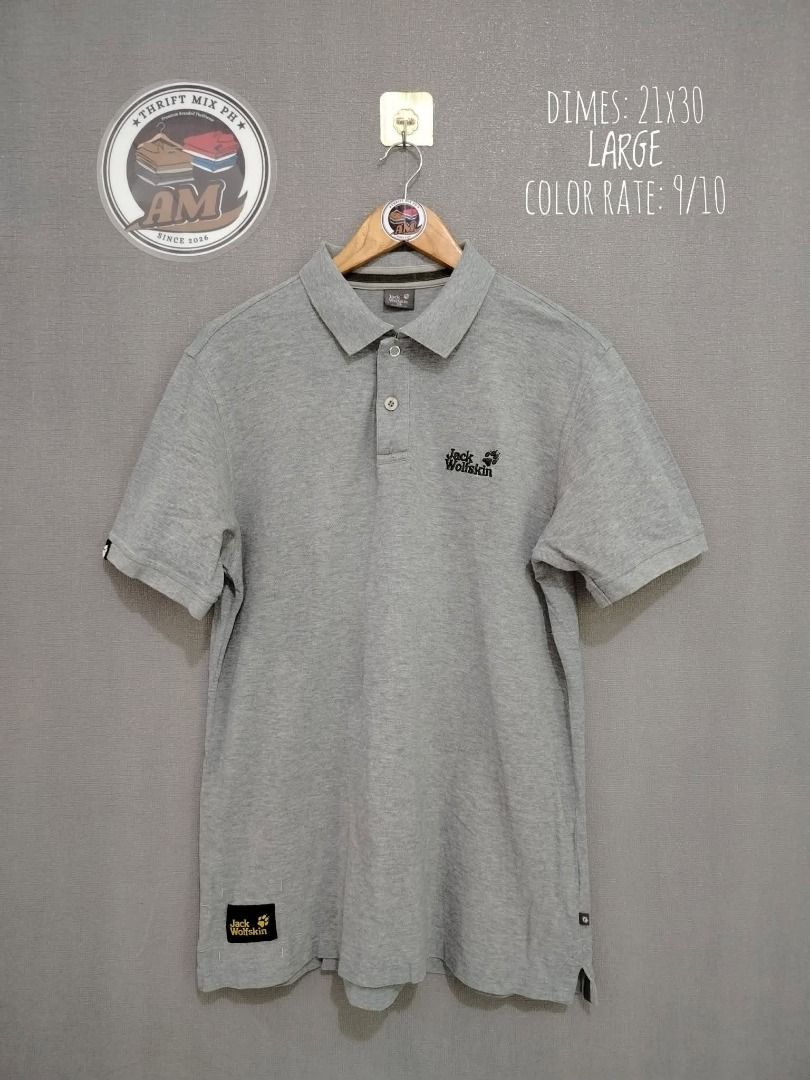 Jack Wolfskin Polo Shirt (Category: Tshirts & Polo Shirts ) located in Dasmarinas. Submitted by amthriftmixph.2001 (Listing ID 1460724919, Image 1). Description: BRAND: Jack Wolfskin SIZE: Large DIMES: 21" Width x 30" Length CONDITION: 9/10 COLOR RATE: 9/10 TAGS: With Brand Tags ISSUE: Minimal Crack print.