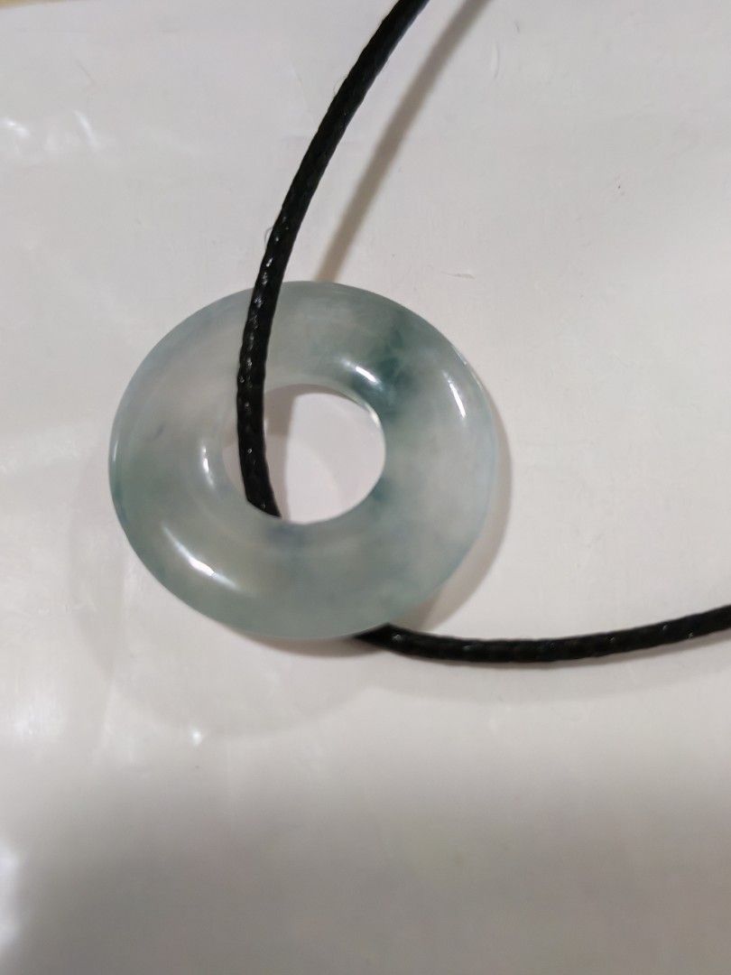 Jade donut (Category: Necklaces) located in Bacoor. Submitted by jadeitemaster (Listing ID 1460742031, Image 2). Description: Icy donut pendant, slightly bluish with floating which makes it more attractive!! Only one. This sells for 1000$+ in retail. Price negotiable. Contact me, you JadeMaster 😉.