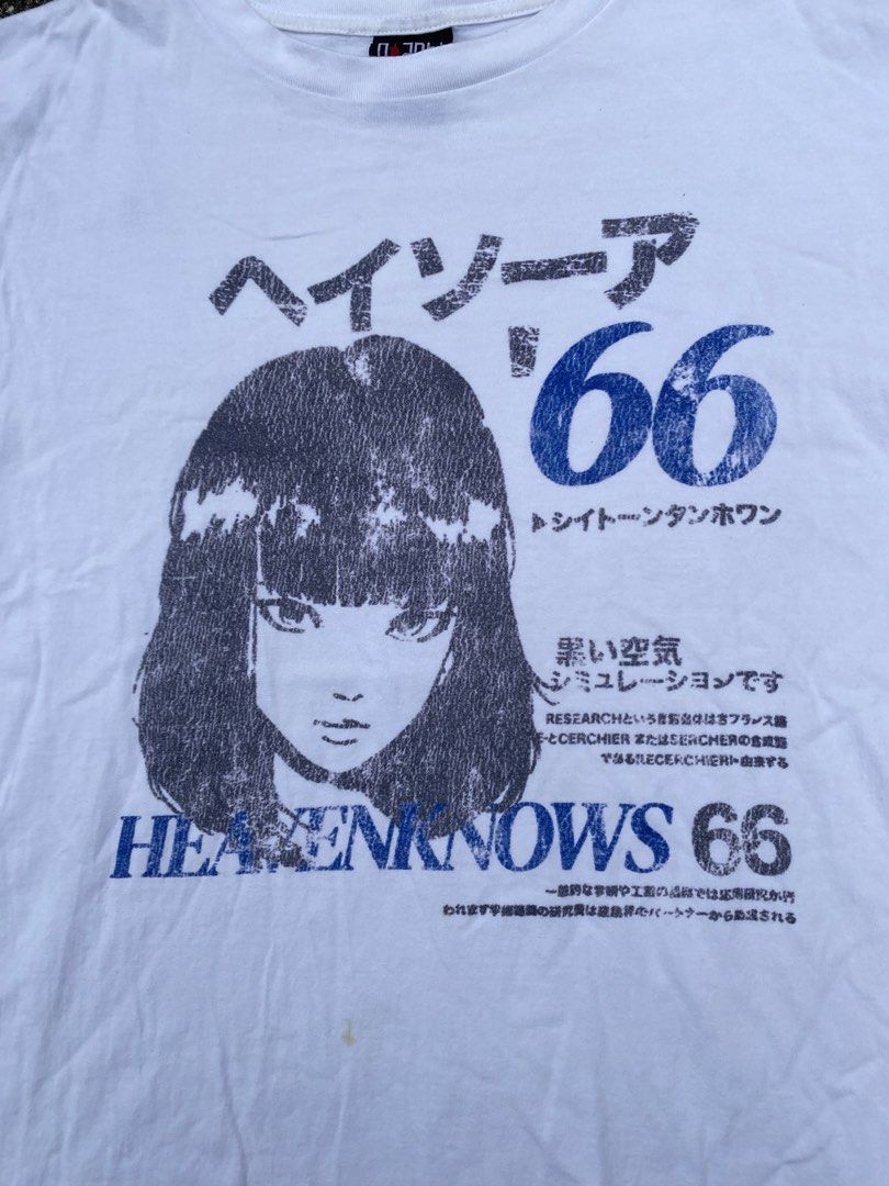 Japanese Anime Graphics Shirt (Category: Tshirts & Polo Shirts ) located in Bulacan. Submitted by badass.thrift.finds (Listing ID 1460744851, Image 2). Description: Japanese Anime Graphics Shirt Size Large on tag Giant Tag 23 Width 29 Length Excellent Condition.