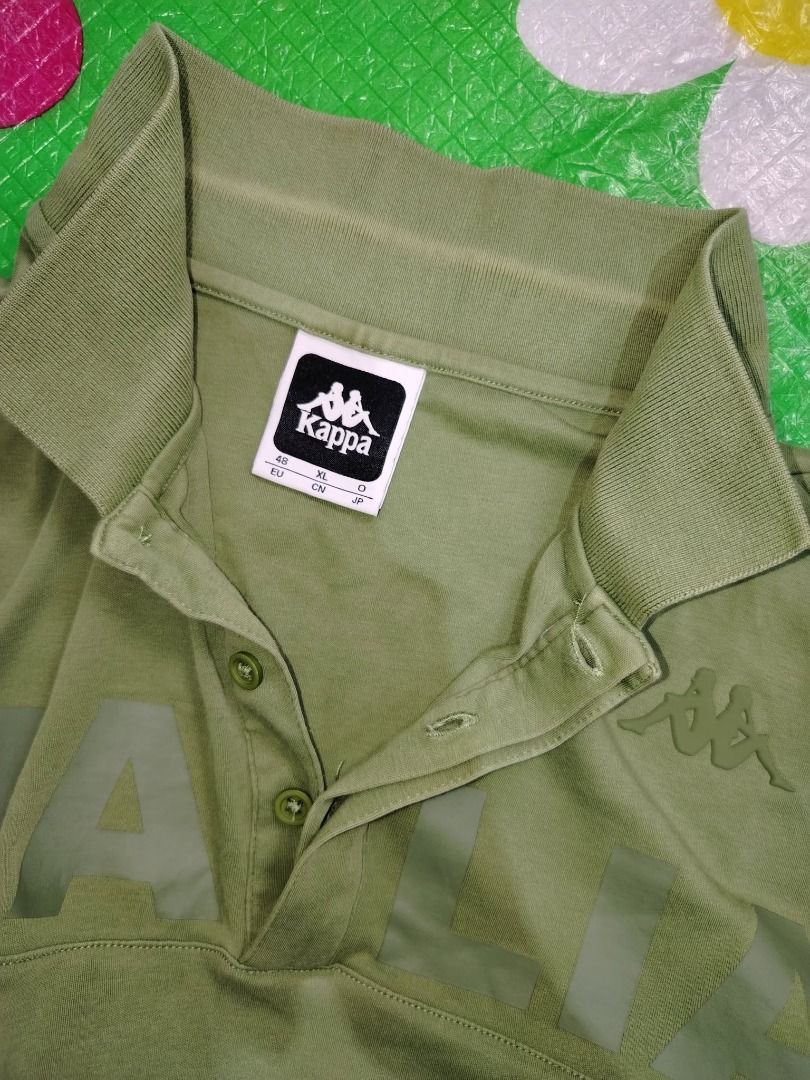 Kappa Polo Shirt (Category: Tshirts & Polo Shirts ) located in Dasmarinas. Submitted by amthriftmixph.2001 (Listing ID 1460734792, Image 2). Description: BRAND: Kappa SIZE: Xl DIMES: 22.5" Width x 27" Length CONDITION: 9/10 COLOR RATE: 9/10 TAGS: With Brand Tags ISSUE: Collar line.