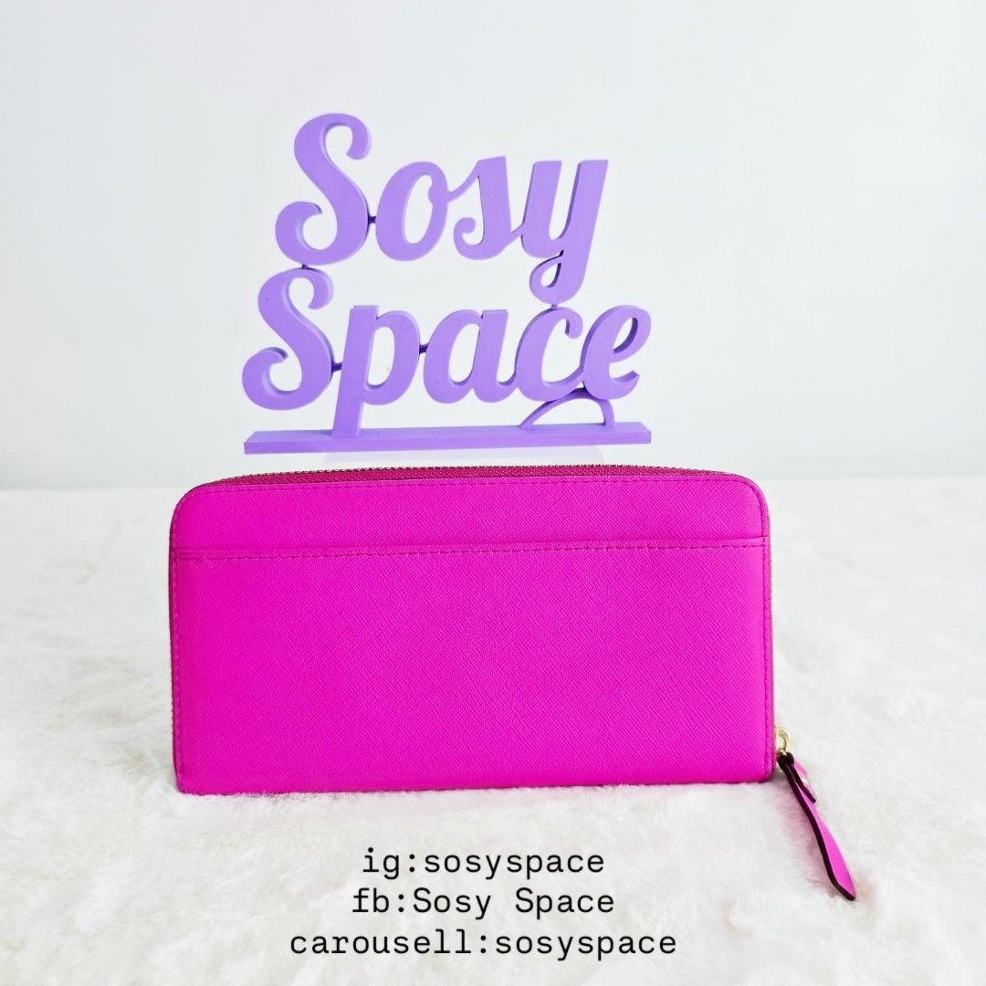Kate Spade Pink Long Zip Wallet Large (Category: Wallets & Card holders) located in Lucena. Submitted by sosyspace (Listing ID 1460788633, Image 2). Description: K. A. T. E. S. P. A. D. E. 25B1P119 Newbury Lane Neda Zip Around Large Long Wallet Saffiano Leather Bougainvillea (pink hue) Gold Tone Hardware 12 card slots 3 wide gusseted bill co.partments 2 flat multi-functional slio pockets 1 center zip coin 1 full-length slide pocket on the back 19