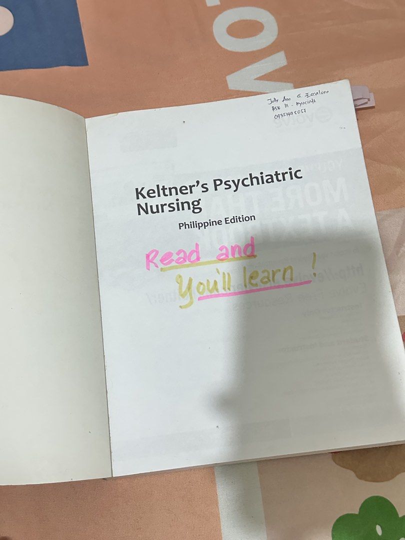 Keltner's Psychiatric Nursing Philippine Edition Textbook (Category: Textbooks) located in San Fernando. Submitted by rnxar (Listing ID 1460729528, Image 3). Description: - Keltner's Psychiatric Nursing, Philippine Edition textbook - Comprehensive coverage of psychiatric nursing topics - Includes psychopathology and milieu management - Excellent resource for nursing students - Access to electronic student resources included.