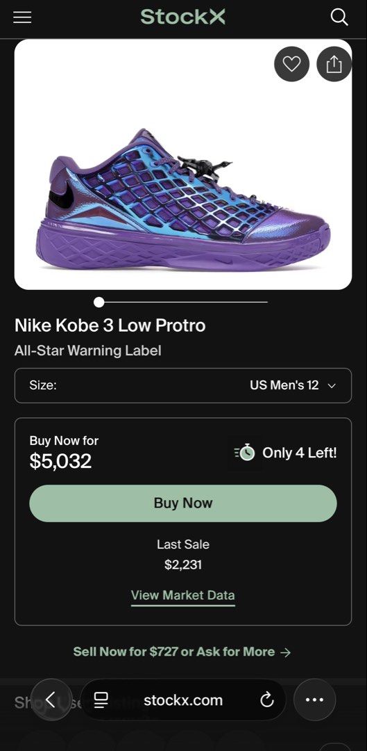 Kobe 3 Warning Label (Category: Sneakers) located in Manila. Submitted by mpppp_236 (Listing ID 1460882837, Image 2). Description: Brand new Complete Only released in Los Angeles California Size 12.