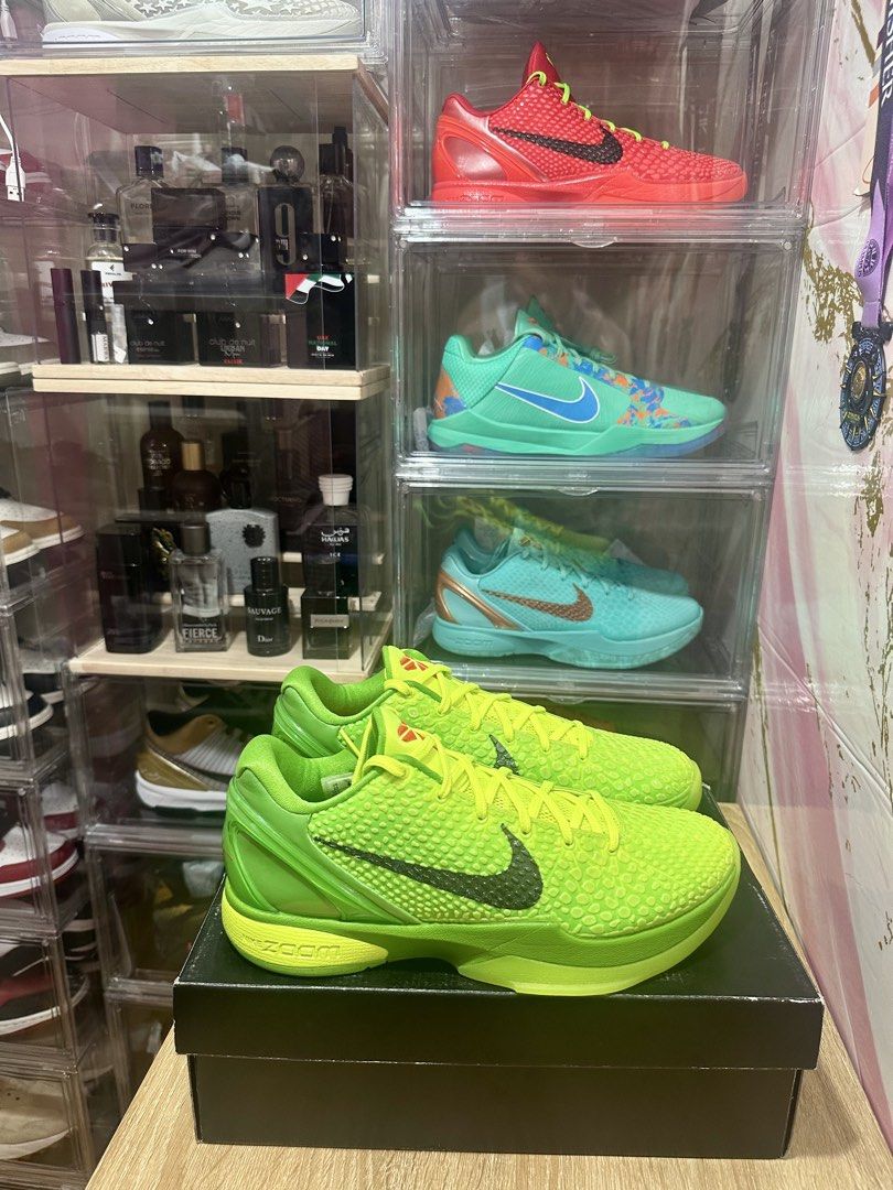 Kobe 6 "Grinch" (Category: Casual Shoes) located in Rizal. Submitted by shiraishi_ (Listing ID 1460758777, Image 1). Description: - Authentic Kobe 6 "Grinch" - Size: EU 43 / UK 9 / US 10 - Color: Vibrant Green - Perfect for basketball or casual wear - Meetup available at, Robinson Malabon, SM City Grand Central, Caloocan City -Fitted -nego offer lang.