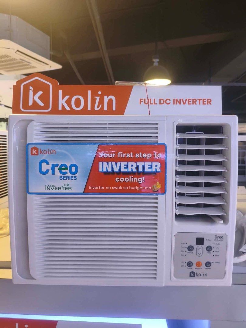 KOLIN CREO WINDOW TYPE INVERTER AIR CONDITIONER (Category: Air Conditioning and Heating) located in Quezon City. Submitted by annys.online (Listing ID 1460882071, Image 1). Description: KOLIN CREO SERIES WINDOW TYPE INVERTER AIR CONDITIONER ka-75mcarinv32 srp 22,495 cash 17,900 ka-100mcarinv32 srp.24,995 cash 20,000 ka150mcarinv32 srp 27,995 cash 22,300 ka-200mcarinv32 srp 36,995 cash 29,200 Brand new and sealed with warranty and receipt 7 days o