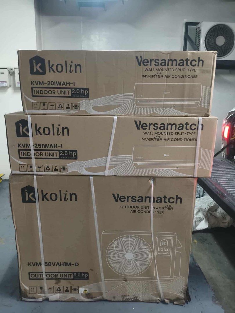 KOLIN MULTI SPLIT INVERTER AIR CONDITIONER (Category: Air Conditioning and Heating) located in Quezon City. Submitted by annys.online (Listing ID 1460880291, Image 1). Description: KOLIN MULTI SPLIT INVERTER AIR CONDITIONER (order basis) Outdoor Kvm-20vahh1m Srp 42,995 Cash 35,500 Kvm-30vah1m Srp 59,995 Cash 49,000 Kvm-40vah1m Srp 79,995 Cash 65,200 Kvm-50vah1m Srp 109,995 Cash 88,500 Indoor Kvm-10iwah- Cash 10,000 Kvm-15iwah Cash 12,000 Kvm-20iw