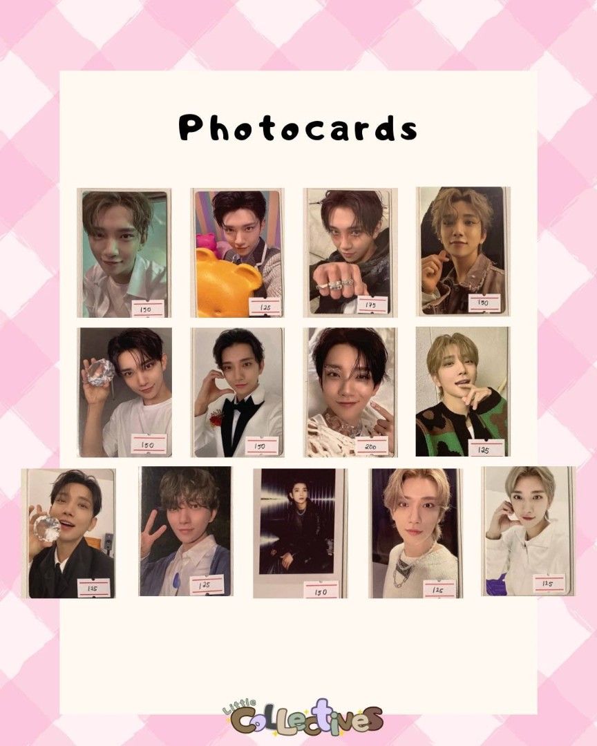 Kpop Photocards - Various Idols (Category: K-Wave Merchandise) located in Taguig. Submitted by littlecollectives (Listing ID 1460872140, Image 3). Description: Selling a collection of Kpop photocards. Prices vary per card, please check the individual photos for pricing. Happy to bundle! DM for more details or if you're looking for specific members. ✨ SOFT OPENING SALE ✨ Our photocards are now up for grabs! 🫶🏻 Enjoy discounted prices for our sof