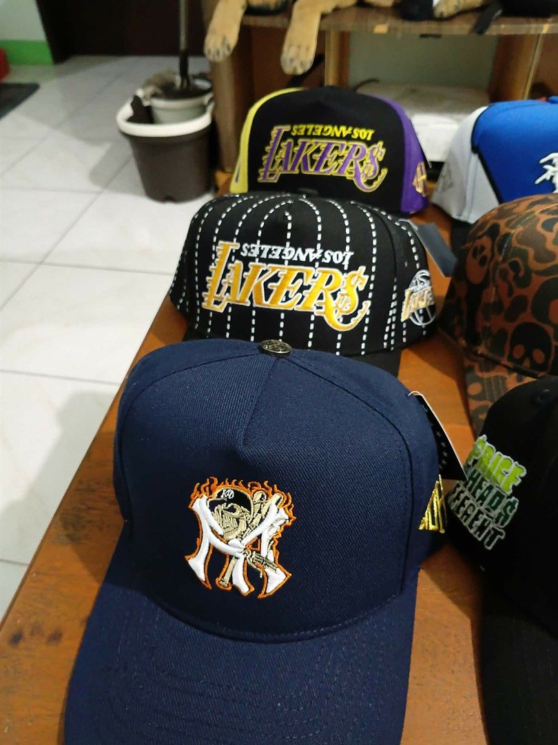 KTHLA Lakers Black Pinstripe SnapBack (Category: Caps & Hats) located in Baguio. Submitted by crlljms_selection (Listing ID 1460809716, Image 3). Description: Condition: Brand New / Unused Style: Snapback / Fitted / Adjustable Size: One Size Fits Most.