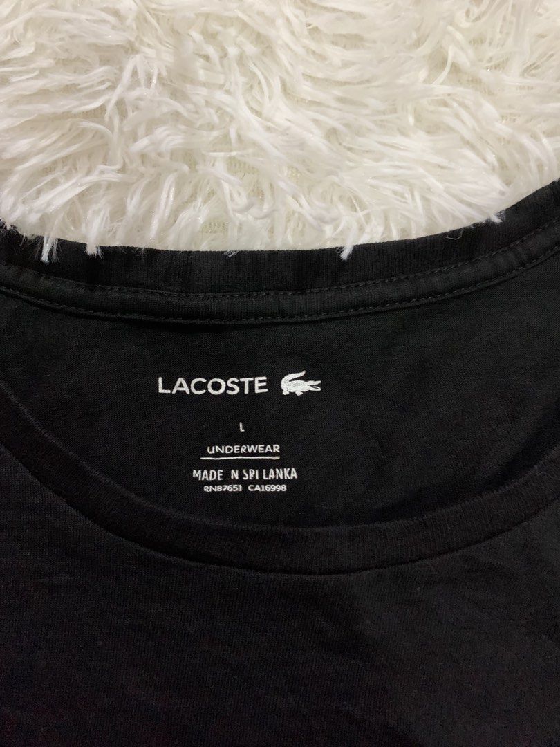 Lacoste Black Underwear tshirt- Large (Category: Tshirts & Polo Shirts ) located in Iba. Submitted by thriftcoyan (Listing ID 1460724625, Image 2). Description: Lacoste Black Underwear tshirt Large on tag Excellent condition Black na black pa.