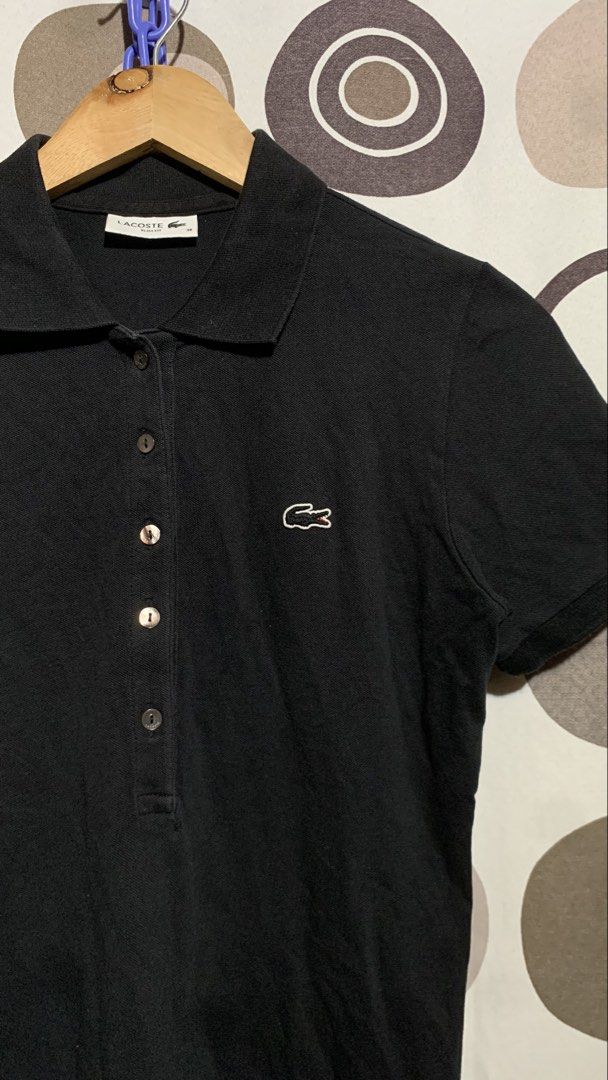 LACOSTE polo dress (Category: Others Tops) located in Manila. Submitted by dglnarchivefinds (Listing ID 1460907627, Image 2). Description: Fresh from bale Slim-fit Small-large (Stretchable) Excellent condition Repaired minimal pinhole (unnoticeable) 9.5/10 Color rate No fadings.