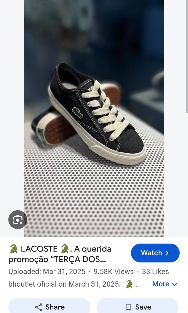 Lacoste shoes (Category: Sneakers) located in Zamboanga. Submitted by luckytree_feebd2 (Listing ID 1460917690, Image 2). Description: size 42 up to 43 cotton shoes black color.