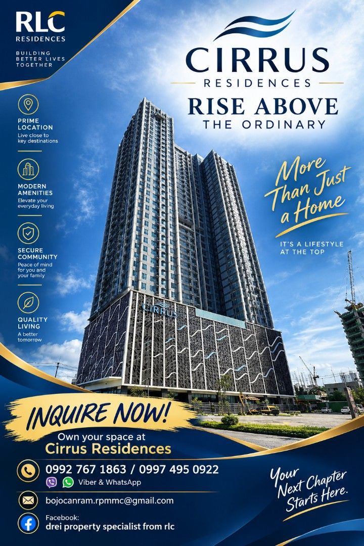 lease to own (Category: Apartments & Condos) located in Quezon City. Submitted by ramramb13 (Listing ID 1460753528, Image 3). Description: WHAT IF YOUR RENT COULD LEAD TO HOMEOWNERSHIP? ✨ Make your dream home a reality at Cirrus Residences by RLC through a Lease-to-Own opportunity! 💙 Why keep renting when you can work toward owning your own space? 🔑 ✔️ Flexible lease-to-own option ✔️ Prime RLC property ✔️ Modern and comfortable living ✔️ A smar
