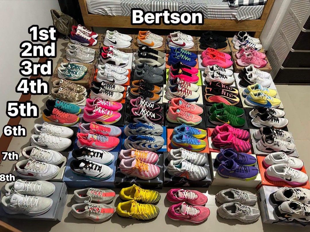 Legit Basketball Shoes (Category: Sneakers) located in Quezon City. Submitted by bertsonamilasolidshoes (Listing ID 1460912896, Image 1). Description: 100% Legit Brand New/ Used Negotiable po ang Price sa mga Sure Buyers Loc: Bohol •1st Row Luka .77 "Dayo 23" Sz 10.5 Used - 4500 Tanjun "White" Sz 10 Bnew - 1500 Pacific Sz 10.5 Used - 1500 Cortez "Forrest Gump" Sz 10.5 Used -2k Kobe IV Protro "Snakeskin" Sz 11 Used -4k KD17 "Penny" Sz 10.5 Used - 