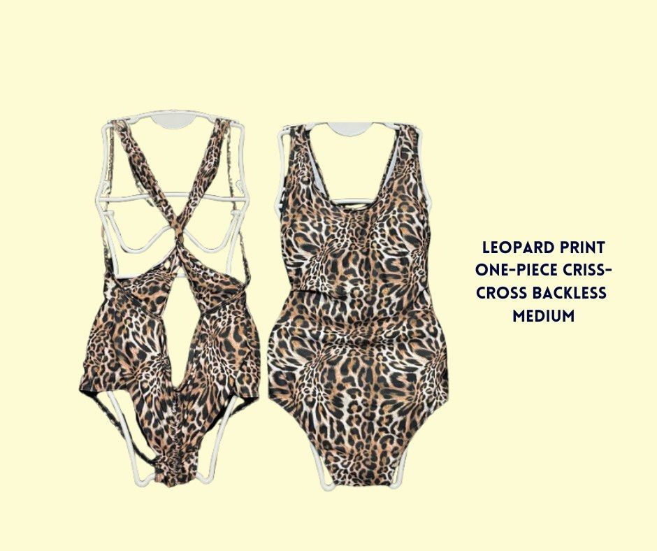 LEOPARD PRINT ONE-PIECE CRISS-CROSS BACKLESS MEDIUM (Category: Bikinis & Swimsuits) located in Manila. Submitted by bybangii (Listing ID 1460918863, Image 1). Description: .