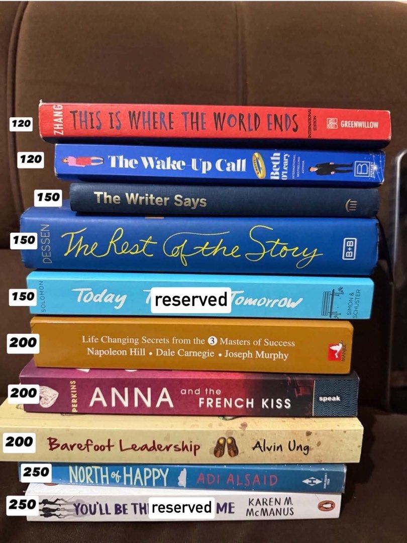 Assorted Books (Category: Storybooks) located in Valenzuela. Submitted by angelan__ (Listing ID 1460738651, Image 1). Description: Never really read any of these. Can do discount for bundled orders. Last two still with plastic. EDIT: Two top books also reserved now ‼️.