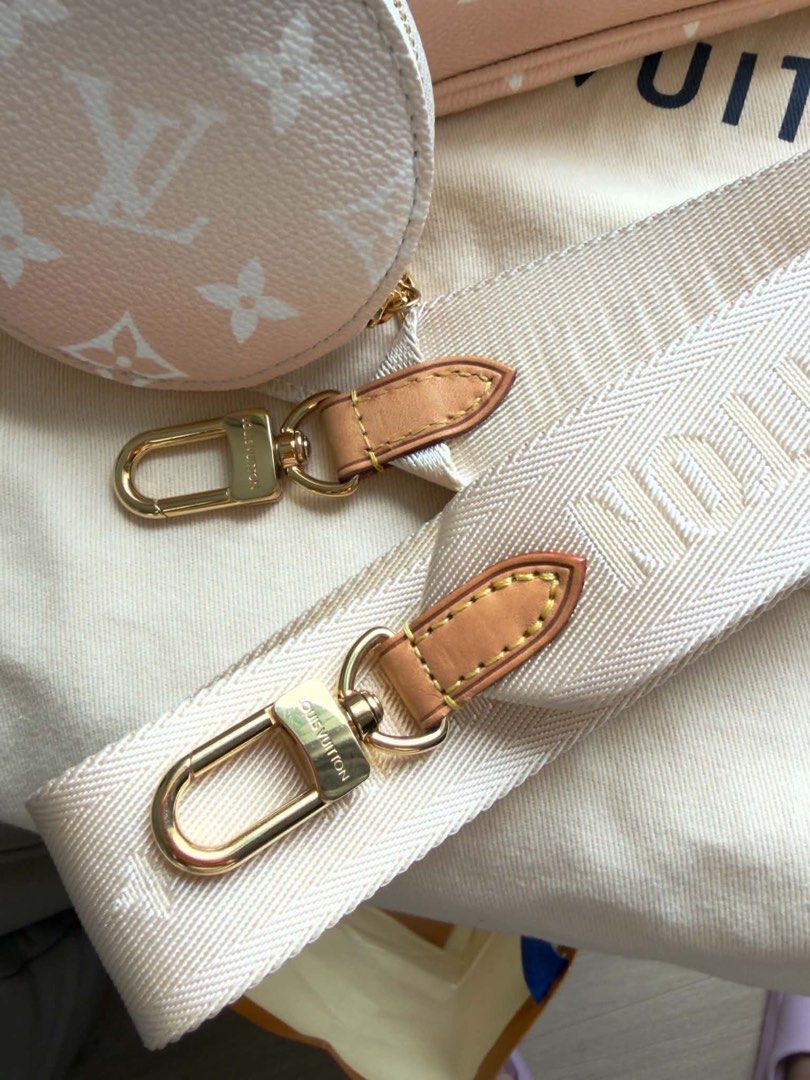 Louis Vuitton Microchipped Multi Pochette (Category: Luxury Bags & Wallets) located in Cavite. Submitted by yengdelacruz16 (Listing ID 1460746868, Image 2). Description: - Authentic Louis Vuitton Multi Pochette Accessoires - Beautiful gradient monogram print - Set includes: main pouch, flat pouch, and round coin purse - Comes with gold chain strap and adjustable canvas strap - Versatile for everyday use or travel.