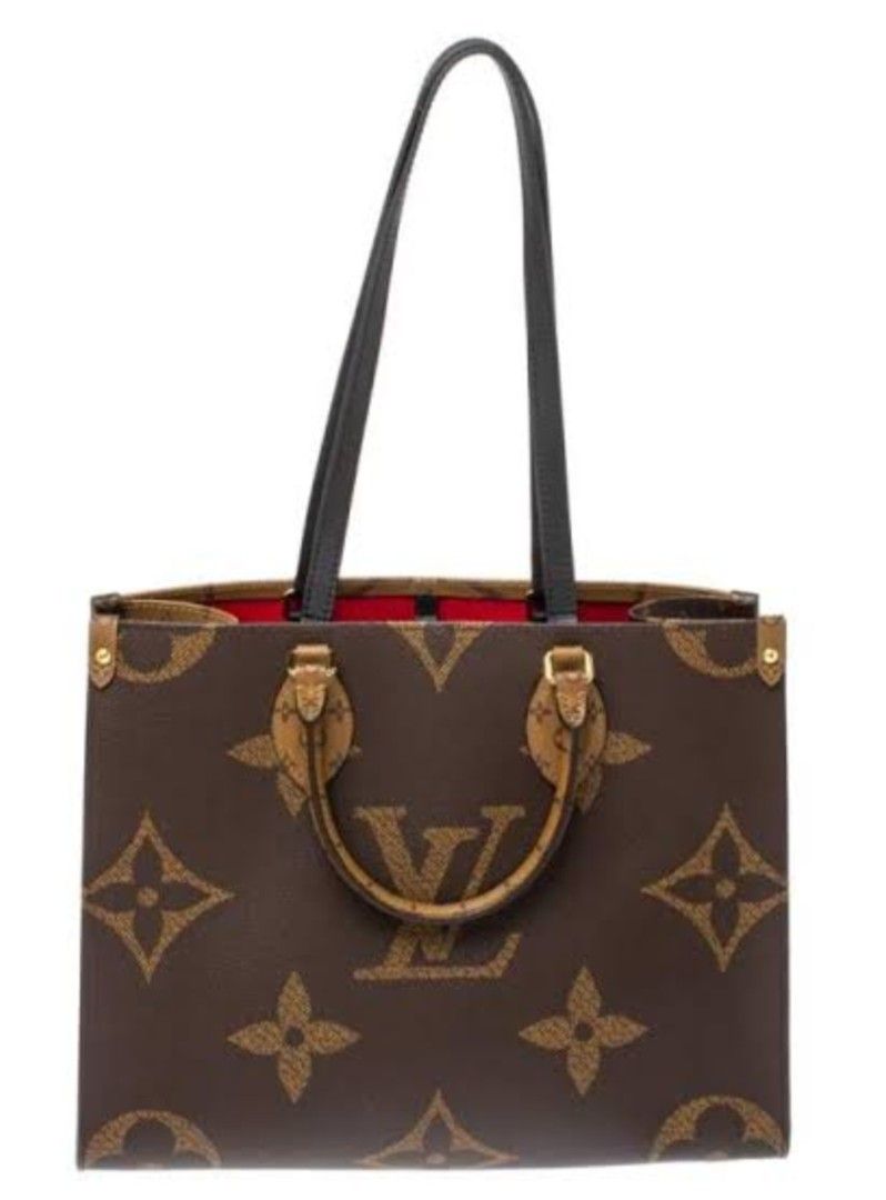 Louis Vuitton Monogram Giant Onthego Tote Bag (Category: Luxury Bags & Wallets) located in Taguig. Submitted by divine_kitty (Listing ID 1460917433, Image 1). Description: - Features the iconic Giant Monogram print - Spacious interior with a vibrant red lining - Comfortable shoulder straps for easy carrying - Ideal for everyday use -great for travels -aura kung aura .