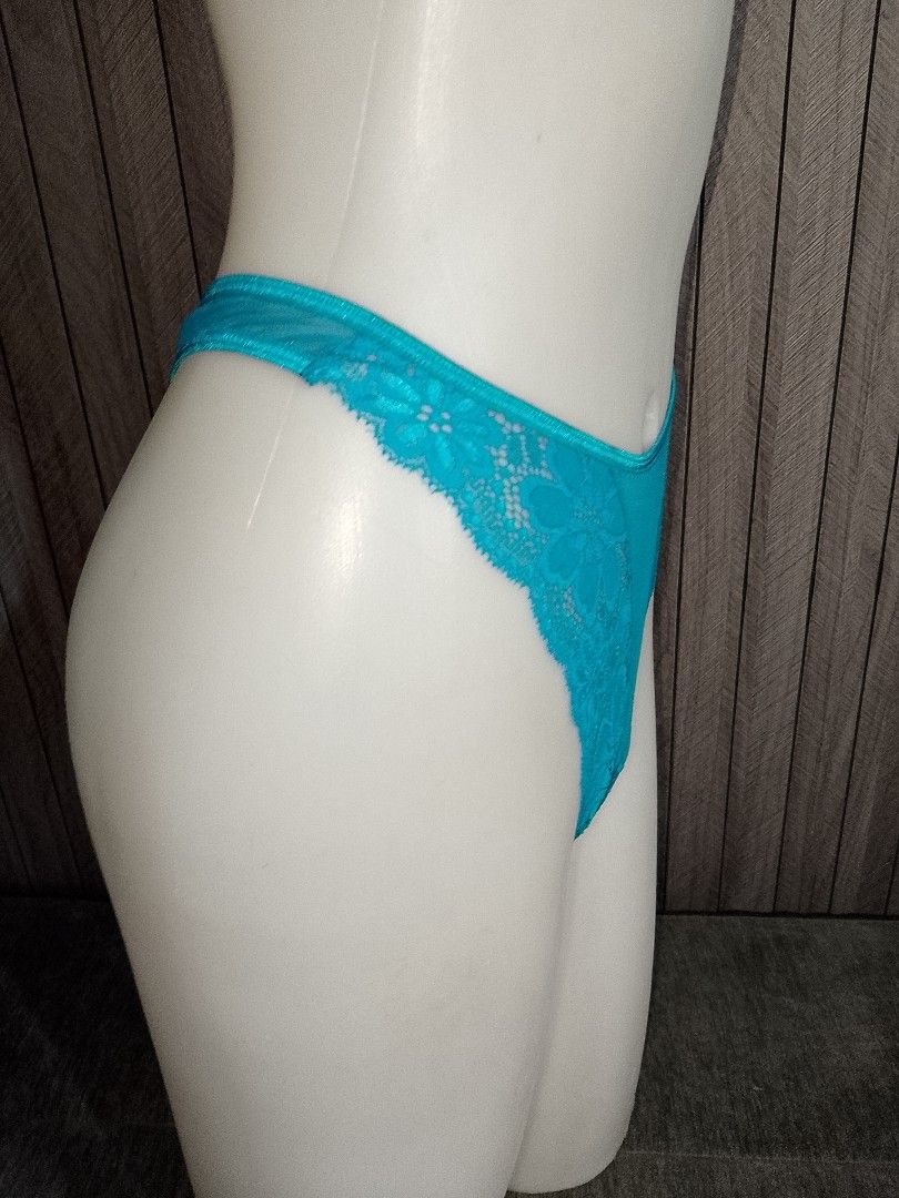 M: Aqua blue Lace Thong Panties (Category: Undergarments & Loungewear) located in Manila. Submitted by truecrystal-1407 (Listing ID 1460783334, Image 2). Description: - Features lace trim on front and sides - Made with sheer mesh fabric - Designed for a comfortable fit - Versatile for everyday or special occasions.