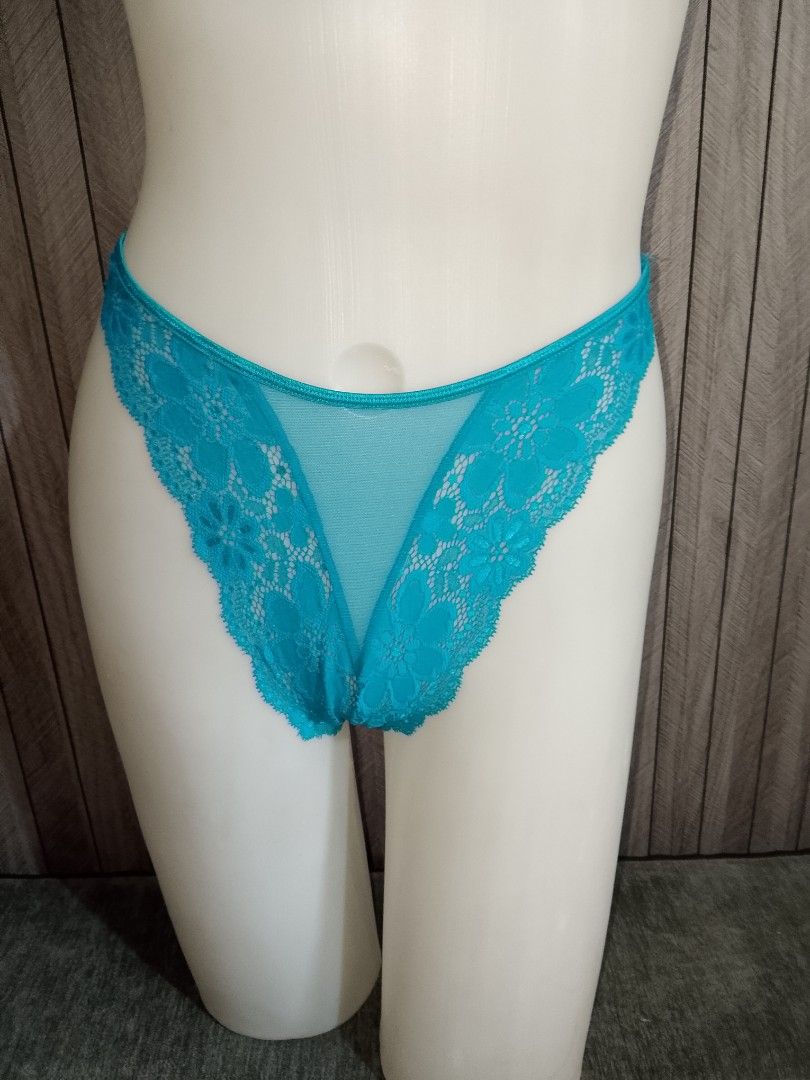 M: Aqua blue Lace Thong Panties (Category: Undergarments & Loungewear) located in Manila. Submitted by truecrystal-1407 (Listing ID 1460783334, Image 1). Description: - Features lace trim on front and sides - Made with sheer mesh fabric - Designed for a comfortable fit - Versatile for everyday or special occasions.
