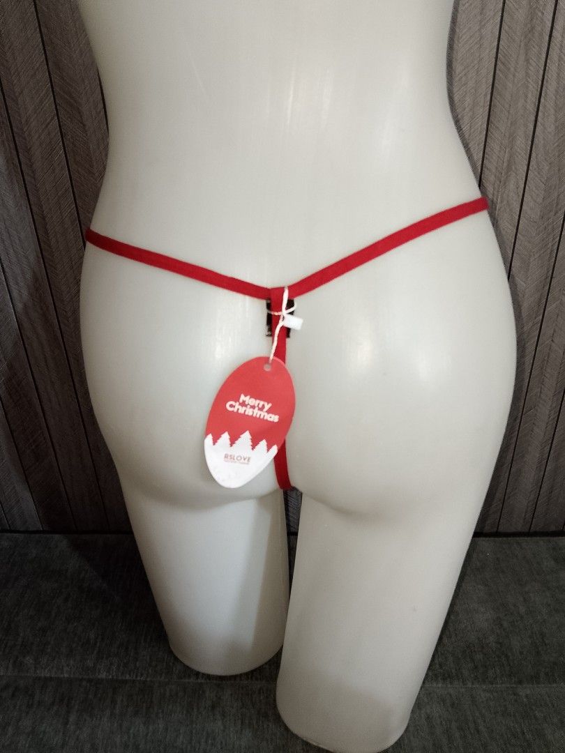 M: Red Christmas G-String Panties Size M (Category: Undergarments & Loungewear) located in Manila. Submitted by truecrystal-1407 (Listing ID 1460782758, Image 1). Description: - Cute red g-string panties - 'Merry Christmas' tag attached - Size: Medium (M) - Brand: RSlove - Ideal for the holiday season.