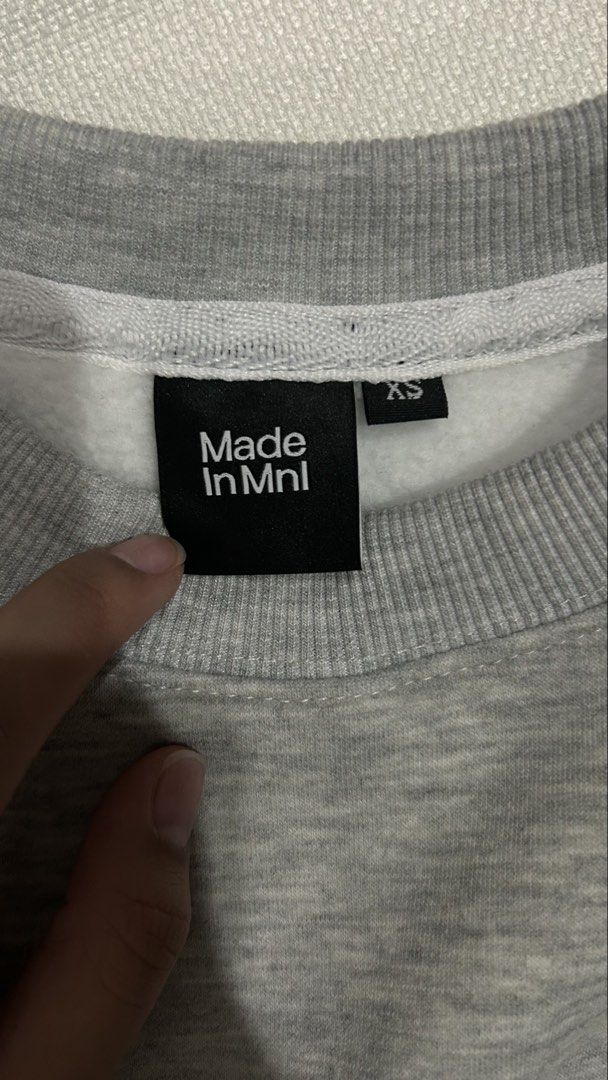 Made in Mnl Sweater in Light Acid (Category: Coats, Jackets and Outerwear) located in Baguio. Submitted by driftapparel.2600 (Listing ID 1460879401, Image 3). Description: Never used rfs: too big on me.