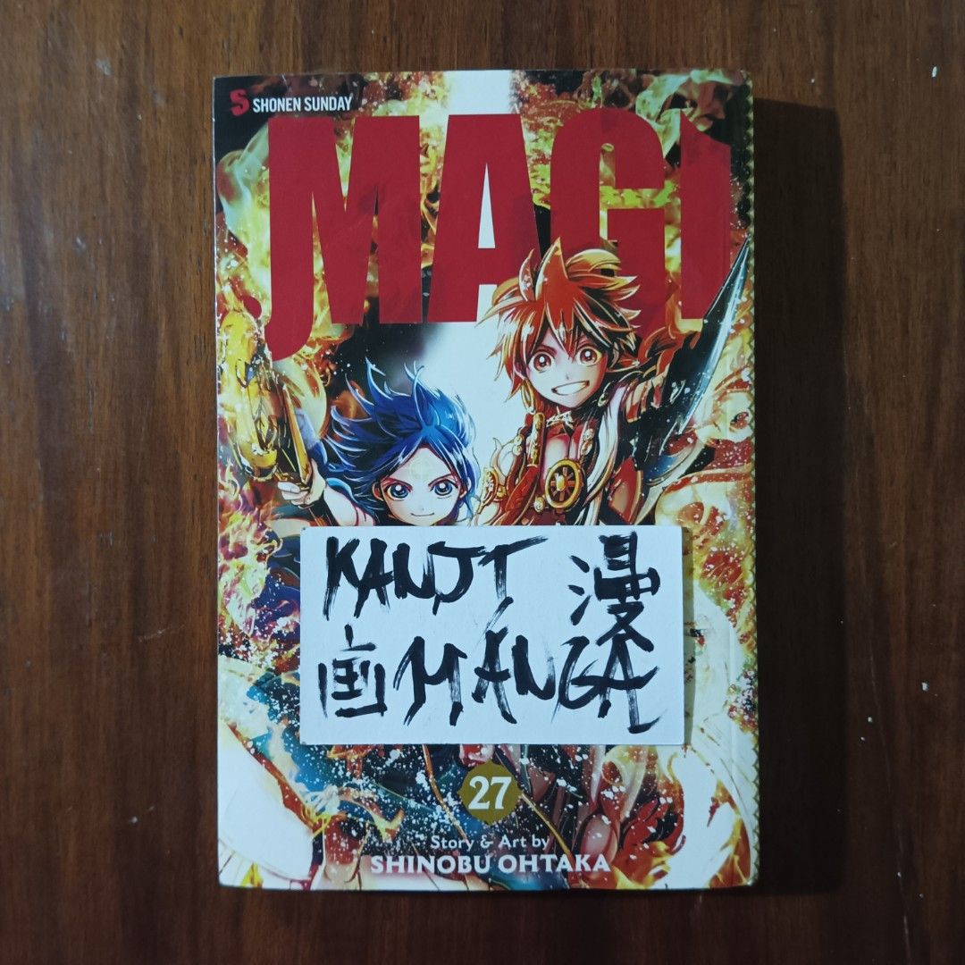 Magi: The Labyrinth of Magic Volume 27 (Category: Comics & Manga) located in Davao. Submitted by kanjimangaonlinestore (Listing ID 1460772421, Image 1). Description: • Magi: The Labyrinth of Magic, Vol. 27 [Manga] Condition: Well Used Upper Spine Dent / Front Cover Folds / Slight–Yellowing Location: Davao City MOP: Gcash MOD: J&T / SPX.