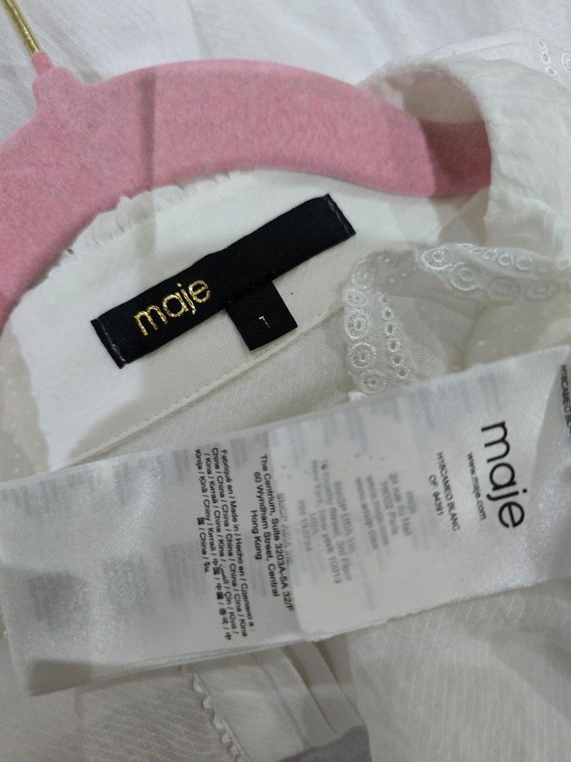 Maje white blouse (Category: Longsleeves) located in Batangas. Submitted by thevanitychamber (Listing ID 1460885570, Image 3). Description: .
