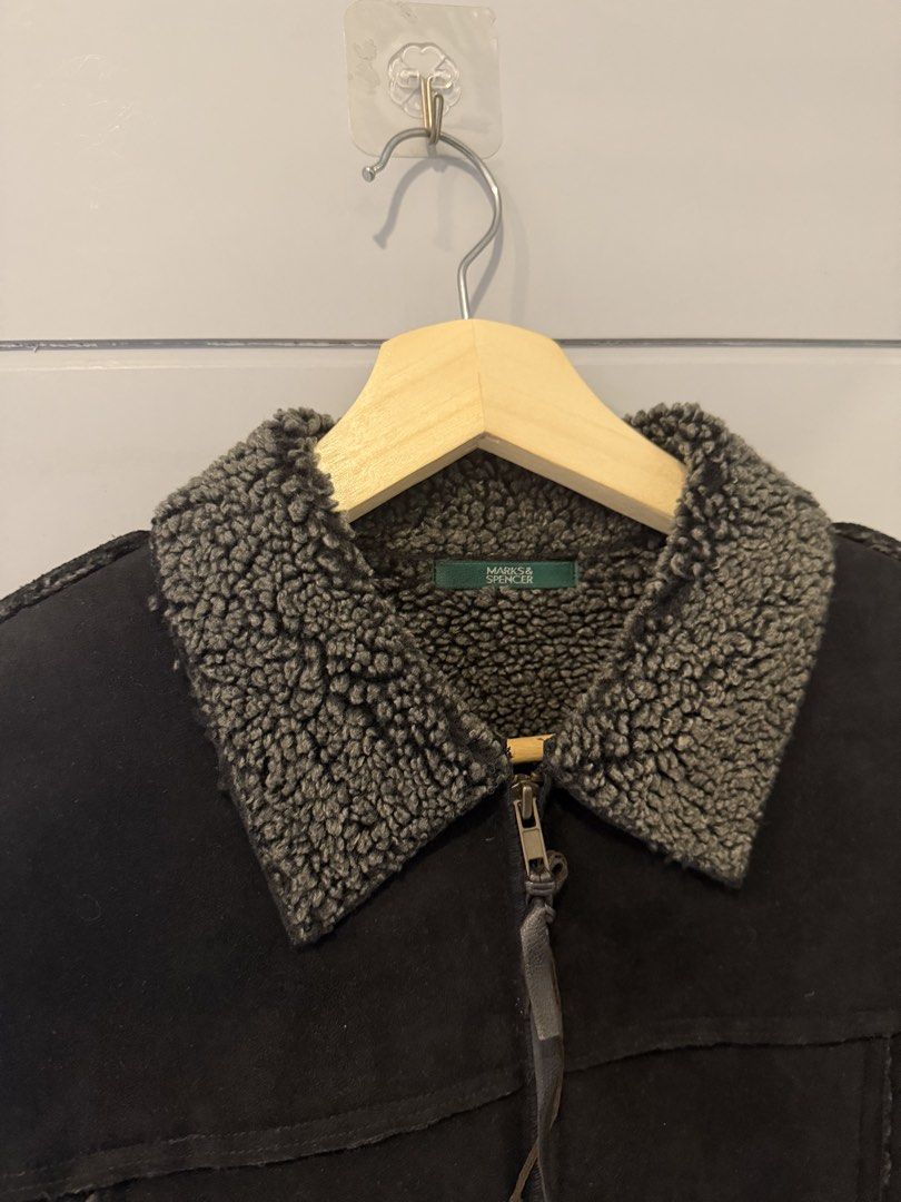 MARKS&SPENCER MEN BLACK SUEDE FLEECE LINING COLLARED JACKET ( (Category: Coats, Jackets and Outerwear) located in Lipa City. Submitted by upcycle_alley (Listing ID 1460871119, Image 2). Description: .