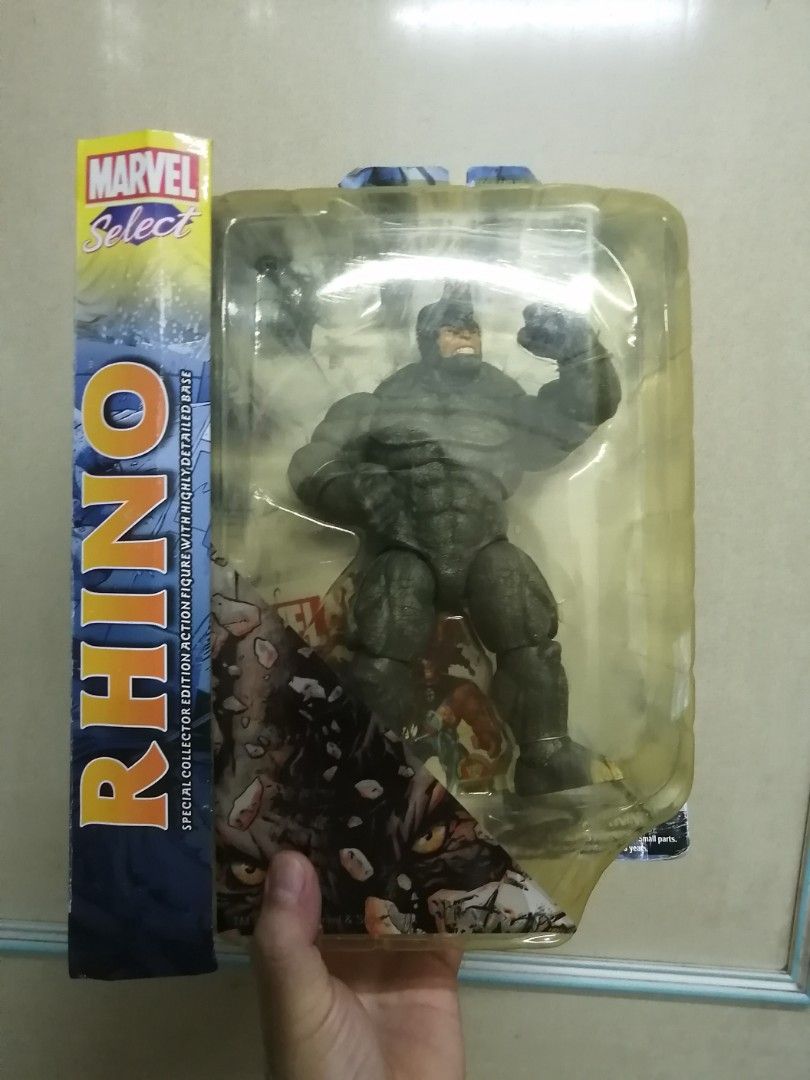 Marvel select rhino (Category: Figurines & Statues) located in Quezon City. Submitted by ghenared123 (Listing ID 1460739808, Image 1). Description: Marvel select rhino Aunthentic Brandnew 5k (box not in mint condition).