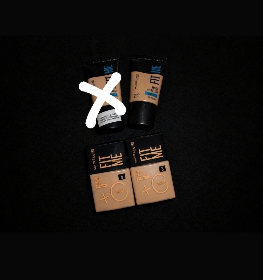 Maybelline foundation and skin tint (Category: Makeup) located in Los Banos. Submitted by ashleymizh09745 (Listing ID 1460846578, Image 1). Description: swatched, no boxes at all 250 for all, can haggle down for 200.