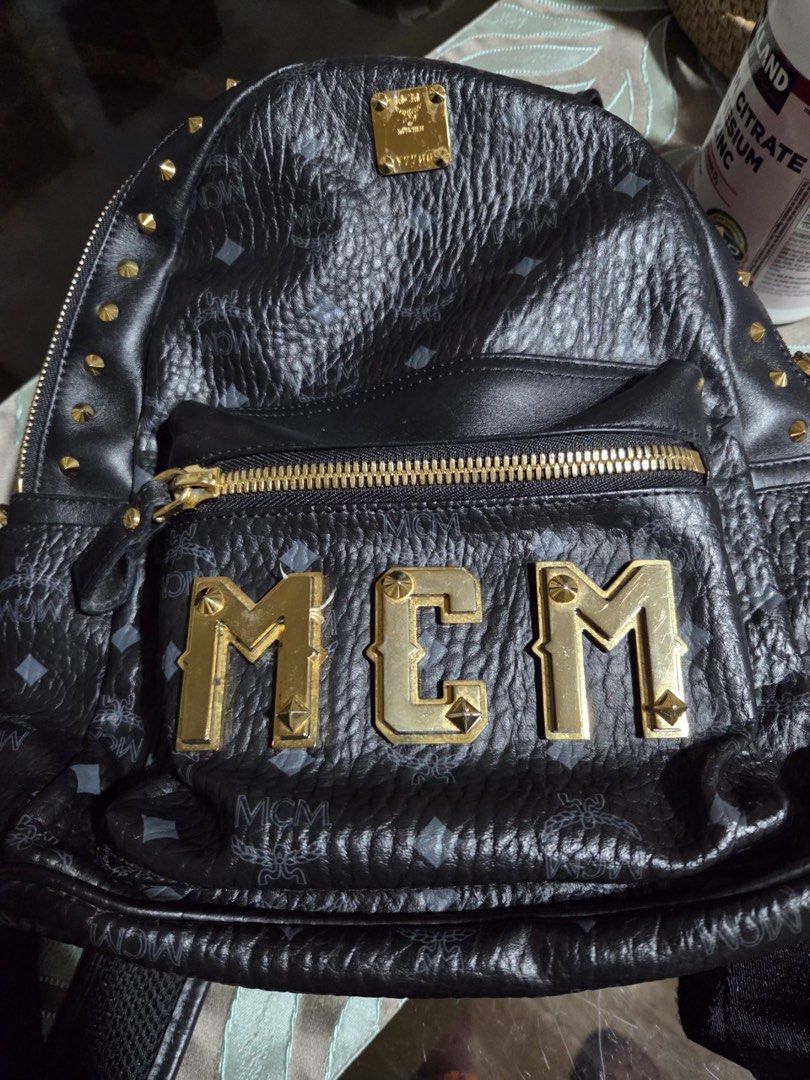 MCM Backpack (Category: Backpacks) located in Quezon City. Submitted by mkl.p (Listing ID 1460762797, Image 1). Description: - leather with gold buckle 2017 - 9/10 condition - dust bag & card included - if interested, pm me your photo requests - 3x used loc: san juan city.