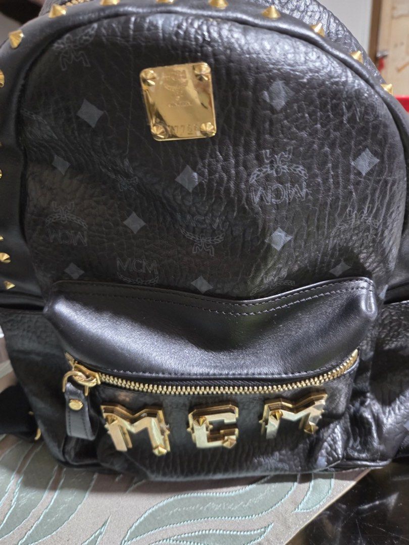 MCM Backpack (Category: Backpacks) located in Quezon City. Submitted by mkl.p (Listing ID 1460762797, Image 3). Description: - leather with gold buckle 2017 - 9/10 condition - dust bag & card included - if interested, pm me your photo requests - 3x used loc: san juan city.