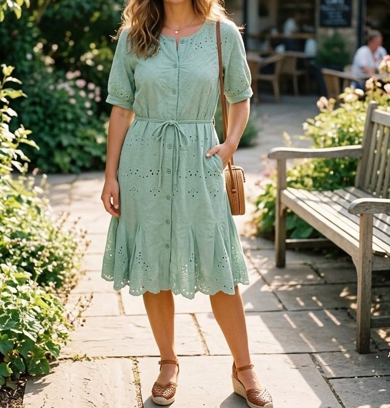 Medium Eyelet Mint Green Dress (Category: Dresses) located in Bacolor. Submitted by chicn_classy (Listing ID 1460716745, Image 1). Description: .