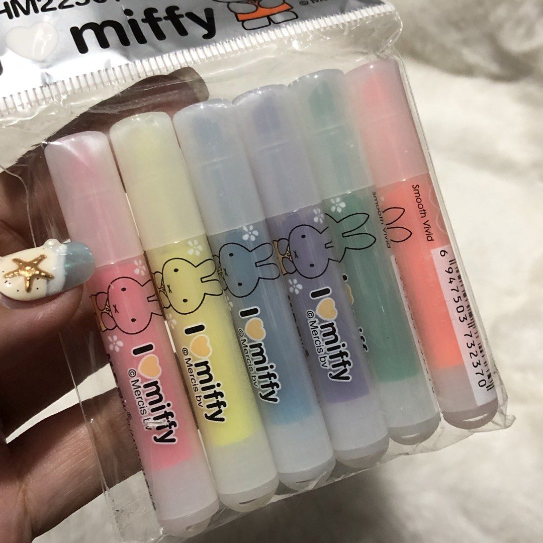 Miffy Mini Highlighter Set (Category: Other Stationery & Craft) located in Quezon City. Submitted by kitsune.treasures (Listing ID 1460808747, Image 1). Description: *First to pay policy! *1 day reservation only. Failure to pay on time, auto cancel. 📍Quezon City * MOD: J&T | Lalamove * MOP: GCASH | BPI 📦ON HAND AND READY TO SHIP! CONDITION: WHAT YOU SEE IS WHAT YOU GET. Dimensions: Kindly check the photos for the actual measurements. Please che