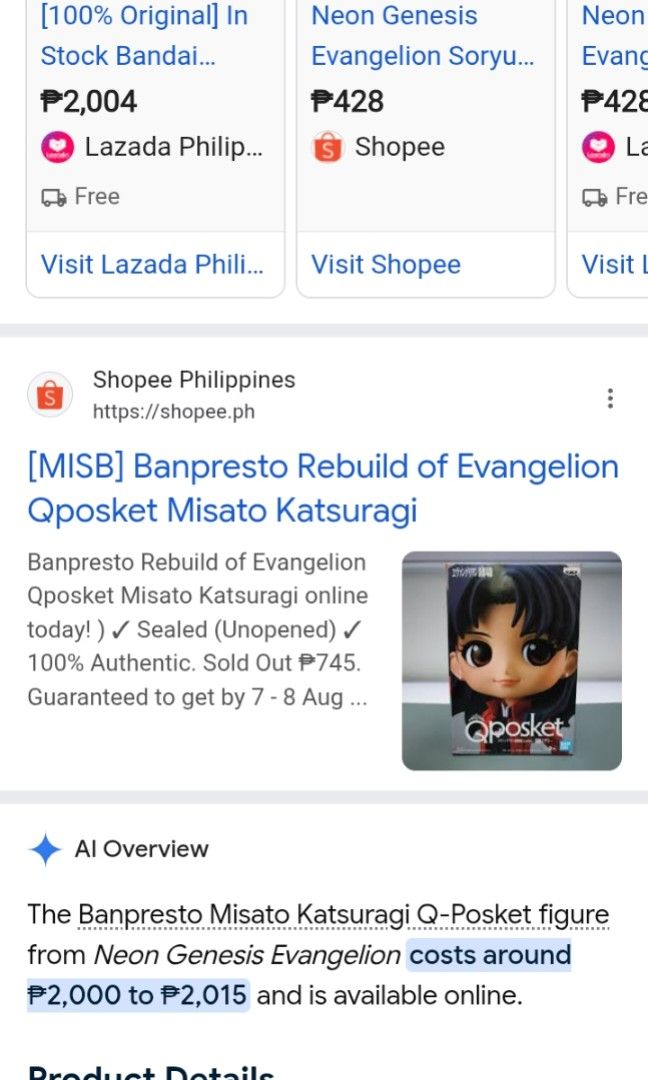 Misato Katsuragi qposket (Category: Looking For) located in Baguio. Submitted by ctrue_merch (Listing ID 1460760721, Image 2). Description: from japan box, sealed pa ung laman, buy as is, paymet first policy before shipping or dropping.