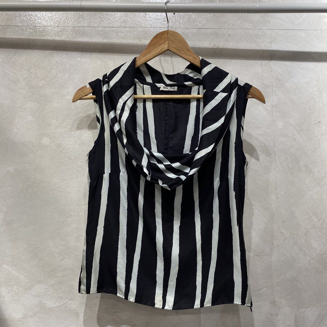 Miumiu Prada FW/03 Draped Neckline Top (Category: Luxury Apparel) located in Quezon City. Submitted by rebirthalley (Listing ID 1460855719, Image 2). Description: Width-16 Length-17 Hem-15.5 Excellent Condition No flaws.