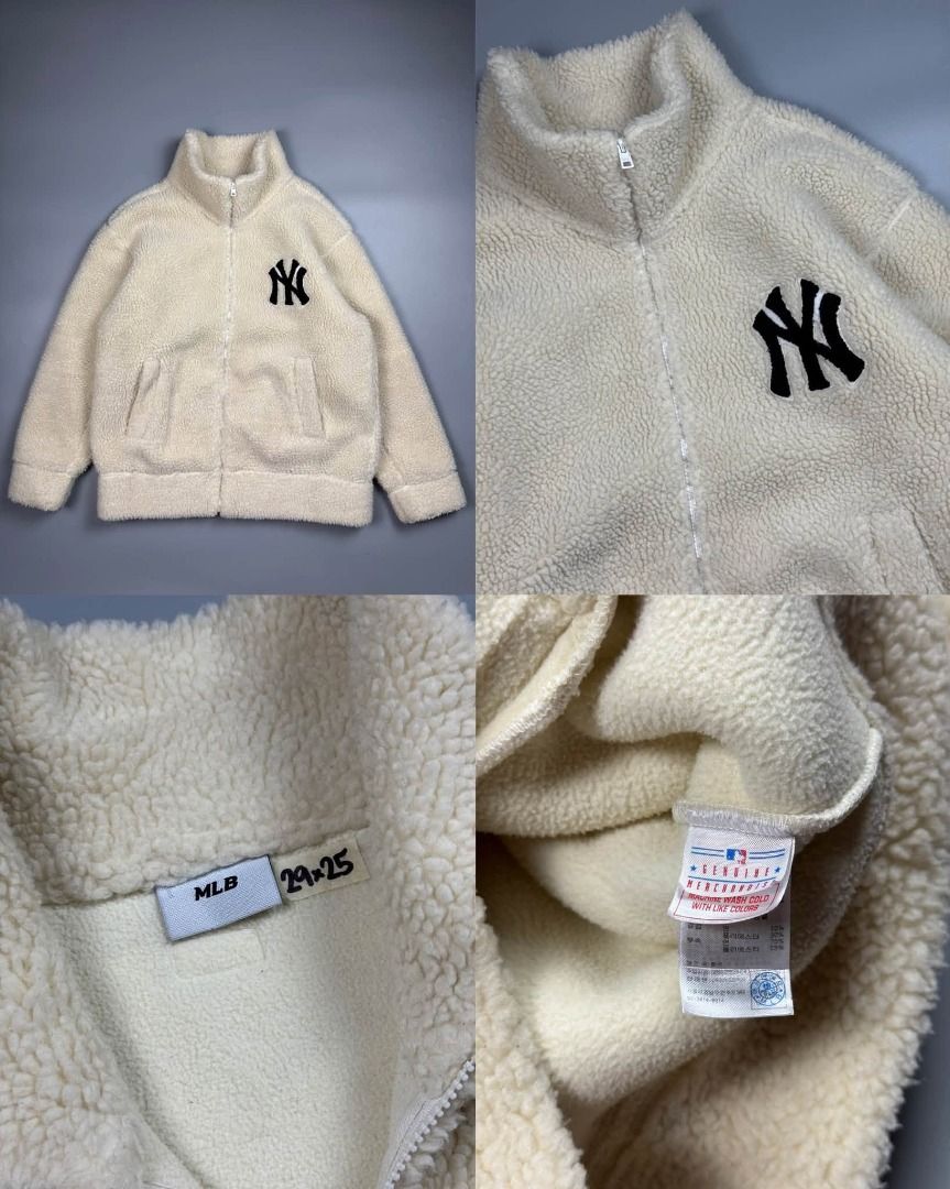 MLB - NY FLEECE JACKET (Category: Coats, Jackets and Outerwear) located in Baguio. Submitted by stockedclothing047 (Listing ID 1460895268, Image 1). Description: MLB - NY FLEECE JACKET (EXCELLENT CONDITION) SIZE: LARGE (29L X 25W).