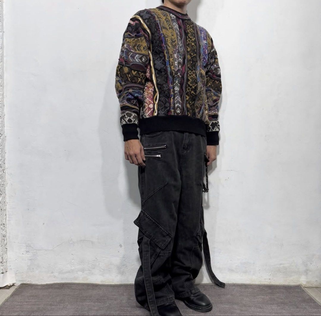Multi pocket zippered design baggy pants (Category: Activewear) located in San Carlos. Submitted by used.but.not.abused. (Listing ID 1460844390, Image 3). Description: Bottom: solid washed multi pocket lace up zippered design baggy denim pants (most fave♥️) Waist: 28-32 Length: 40 Thigh: 12 Hem: 10 Rise: 14 Condition: 9/10 Issue: none.