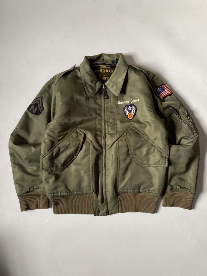 Nautica Jeans Co. Type N-3 Flight Jacket (Category: Coats, Jackets and Outerwear) located in Baguio. Submitted by archival.store (Listing ID 1460897969, Image 2). Description: Size tagged:M Issue:none Width:24.6 Length:26.5 Shoulder:20 Sleeve:25.
