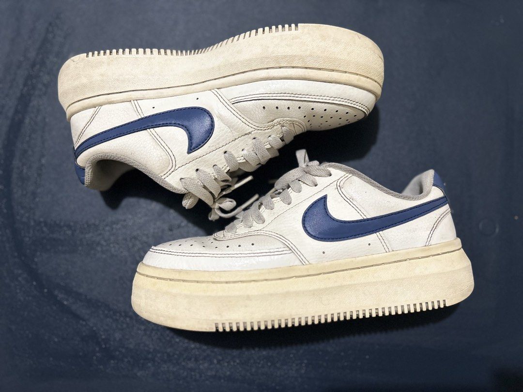 Nike Court Vision Alta (Category: Sneakers) located in Marikina City. Submitted by decluttering.matters (Listing ID 1460768483, Image 1). Description: Authentic Nike Court Vision Alta. Bought from Nike Store. NEEDS CLEANING!!! NEEDS CLEANING!!! Please inspect all photos before buying. Yellowish na ang sole but maayos pa lahat. Price is very low na. Please manage your expectation. Size: US 8 No reservations. Payment first via GCash. First to pay g
