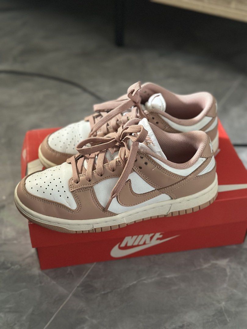 Nike Dunk Low Pink White (Category: Sneakers) located in Paombong. Submitted by essdeclutter (Listing ID 1460723113, Image 1). Description: - Nike Dunk Low -6.5 Womens - Colorway: Pink and White - Classic silhouette - Includes original Nike box - Ideal for everyday wear.